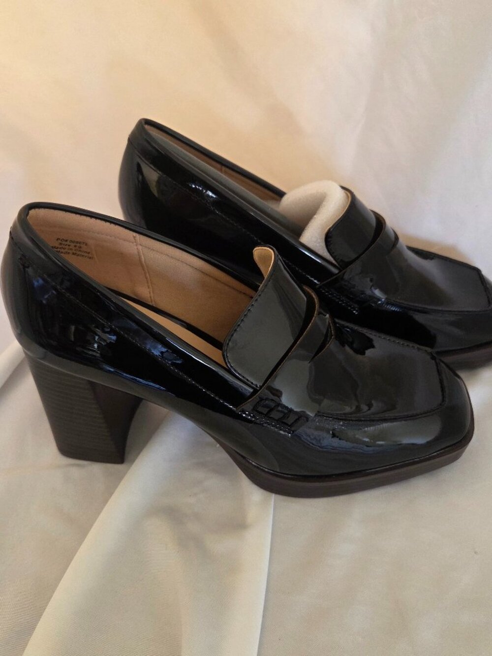 Journee Collection Black Patent Mary Jane Clog Heels | Platform Block Heel